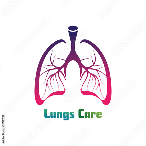 Lungs Organ medical clinic health vector logo design template