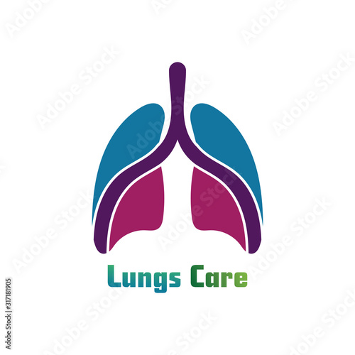 Lungs Organ medical clinic health vector logo design template