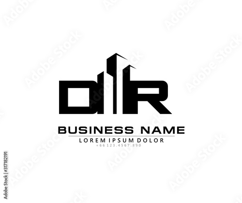 D R DR Initial building logo concept