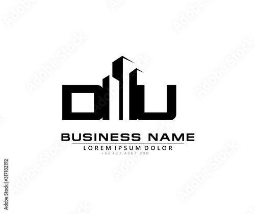 D U DU Initial building logo concept