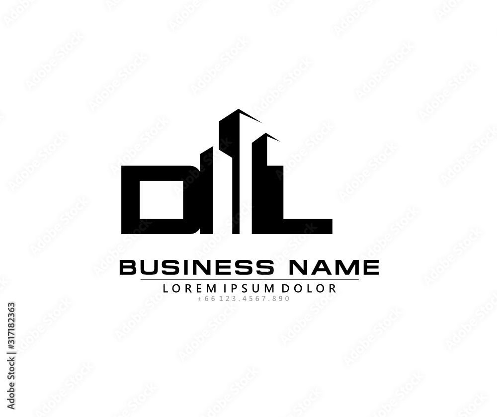 D L DL Initial building logo concept