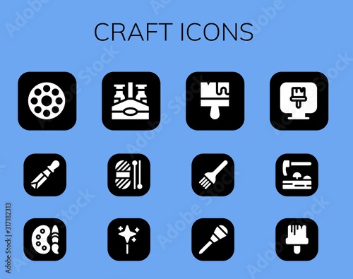 Modern Simple Set of craft Vector filled Icons