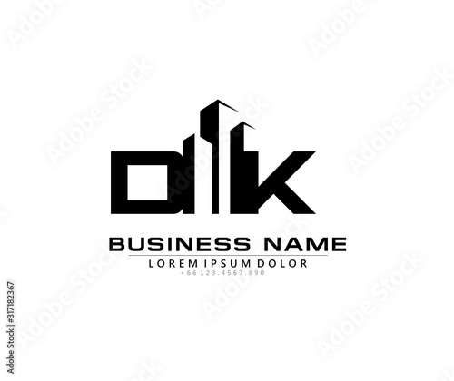 D K DK Initial building logo concept