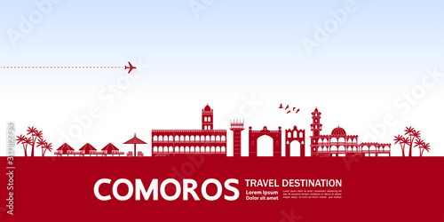 Comoros travel destination grand vector illustration. 