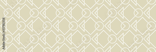Geometric seamless white and olive green long background