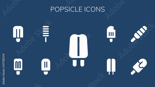 Modern Simple Set of popsicle Vector filled Icons