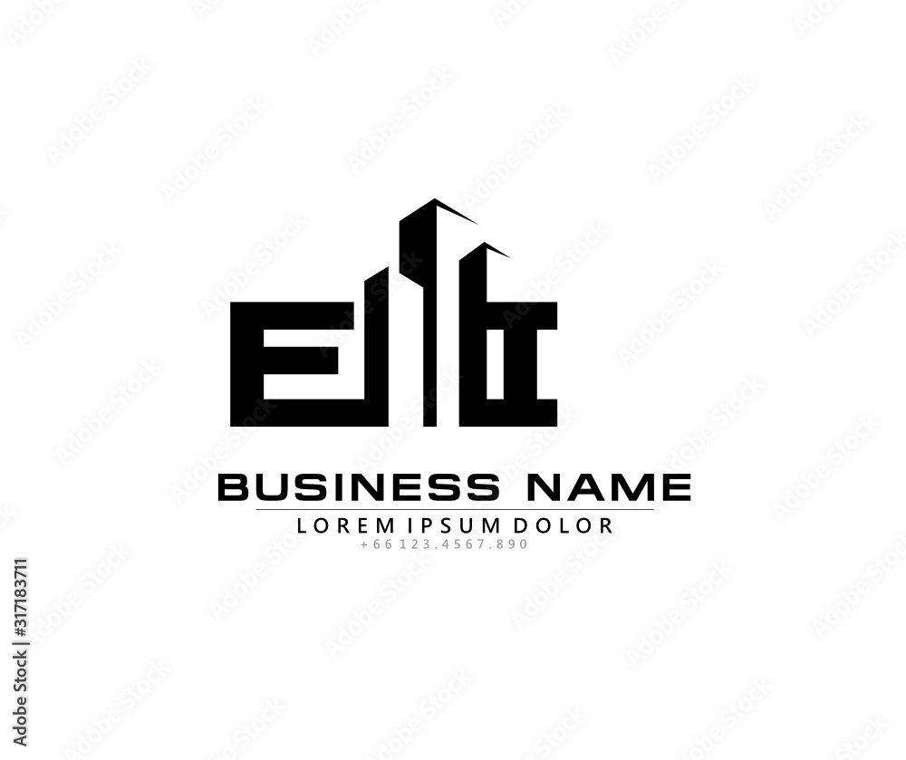 E I EI Initial building logo concept E I EI Initial building logo concept