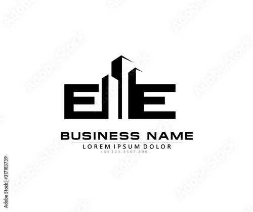 E EE Initial building logo concept