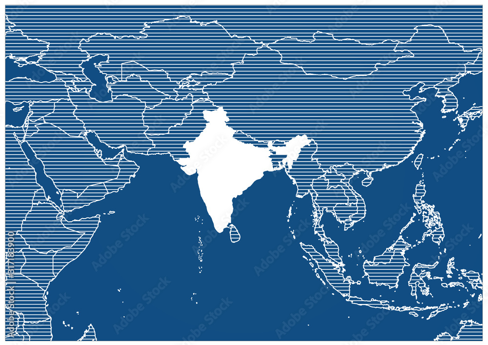 Fototapeta premium Blue print map classic 