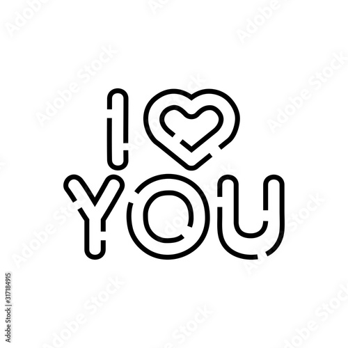 i love you lettering with heart isolated icon vector illustration design