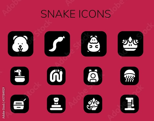 Modern Simple Set of snake Vector filled Icons
