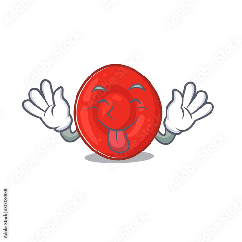Cute erythrocyte cell cartoon mascot style with Tongue out