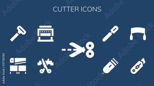 cutter icon set