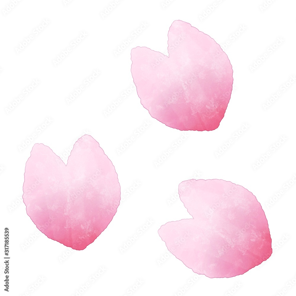 桜の花びら　水彩風イラスト素材