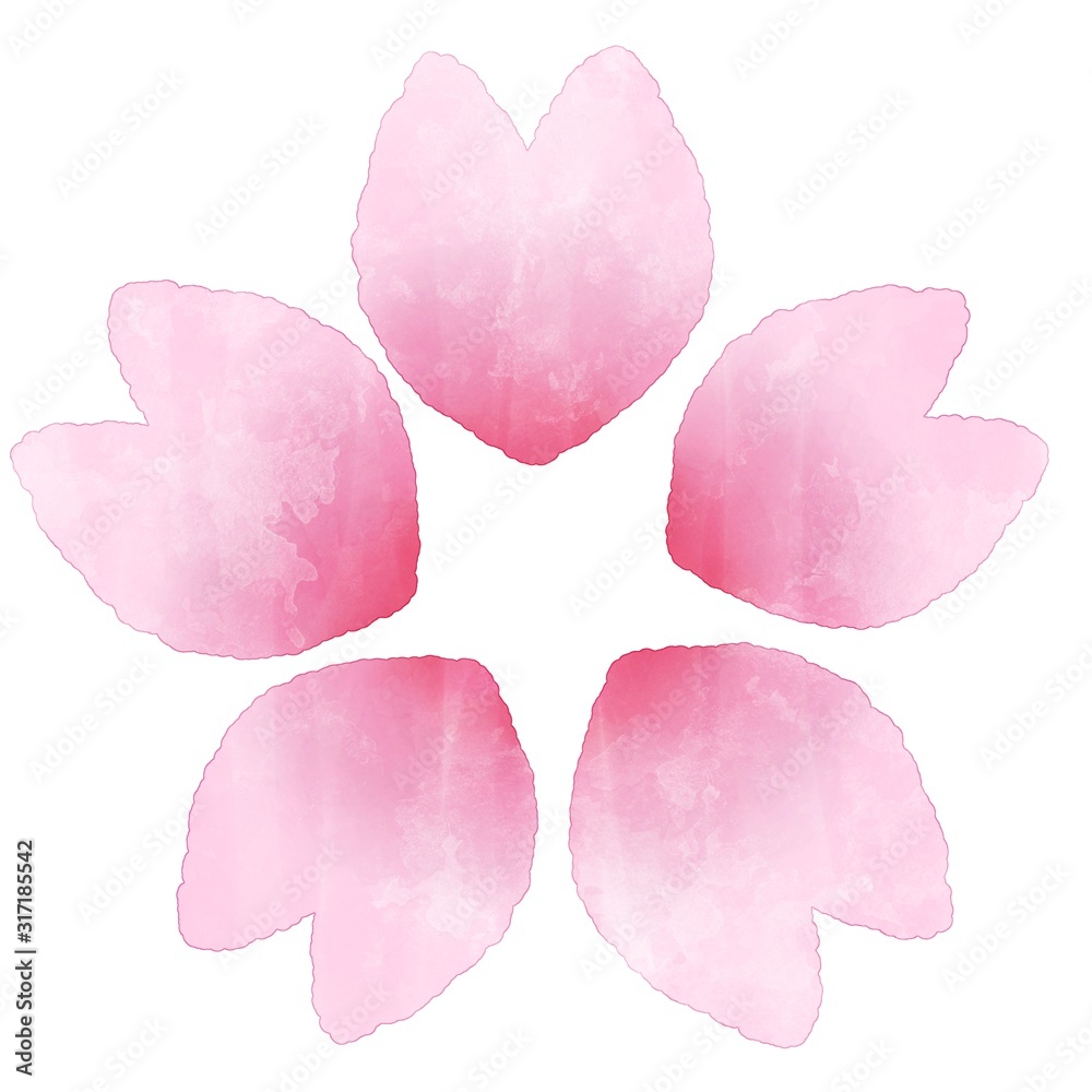 桜の花 水彩風イラスト素材 桜の花 水彩風イラスト素材