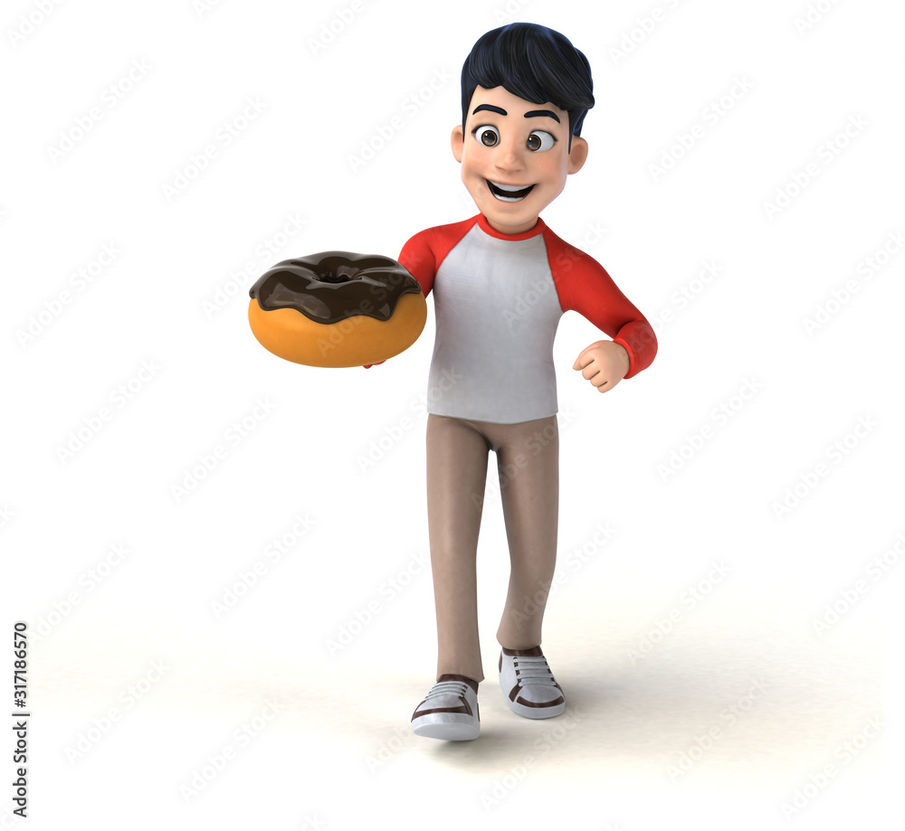 Fun 3D Asian teenager with a manga style Fun 3D Asian teenager with a manga style