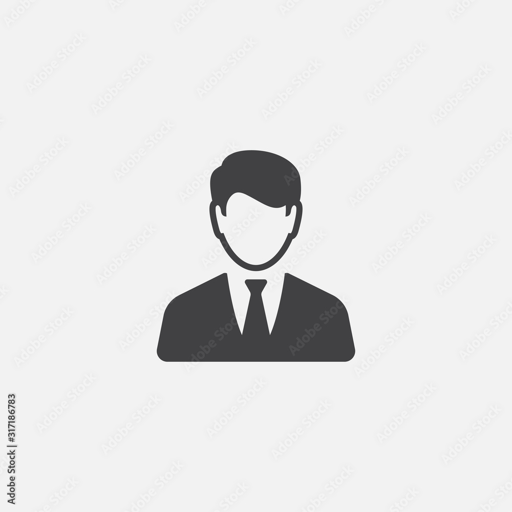Business Man flat Icon design, human resource and businessman icon concept, man icon in trendy flat style, Symbol for your web site design, logo, app