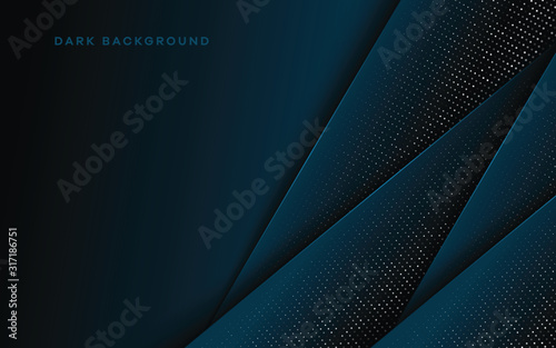 Abstract blue light 3D on dark blue blank space design modern futuristic technology background vector illustration.