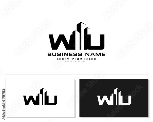 W U WU Initial building logo concept