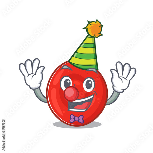 Funny Clown erythrocyte cell cartoon character mascot design