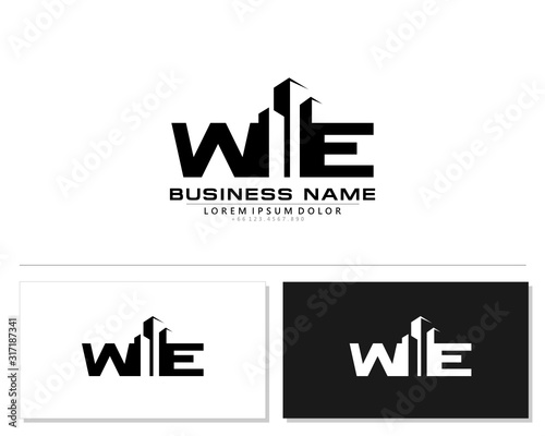 W E WE Initial building logo concept
