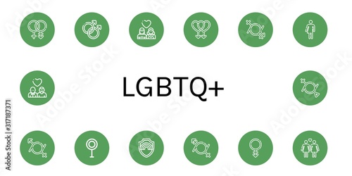 lgbtq+ simple icons set
