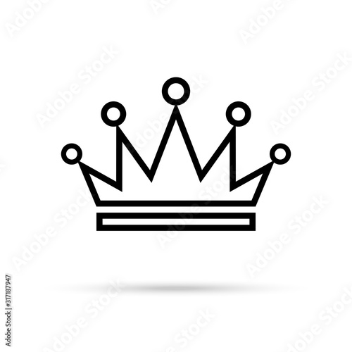 Black Crown icon isolated on whine background. Vector design element.