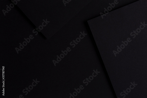 Abstract minimal geometric shape black color paper background