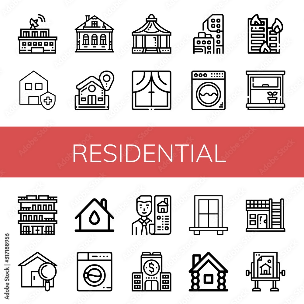 Fototapeta premium residential icon set