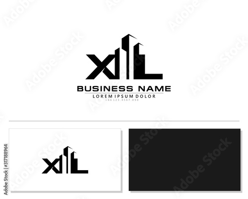 X L XL Initial building logo concept