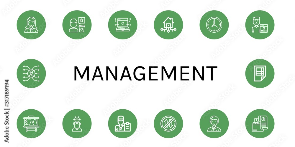 Set of management icons Set of management icons