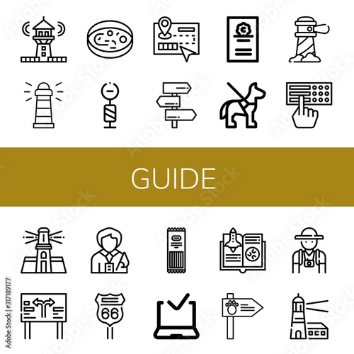 guide simple icons set