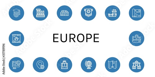 europe icon set