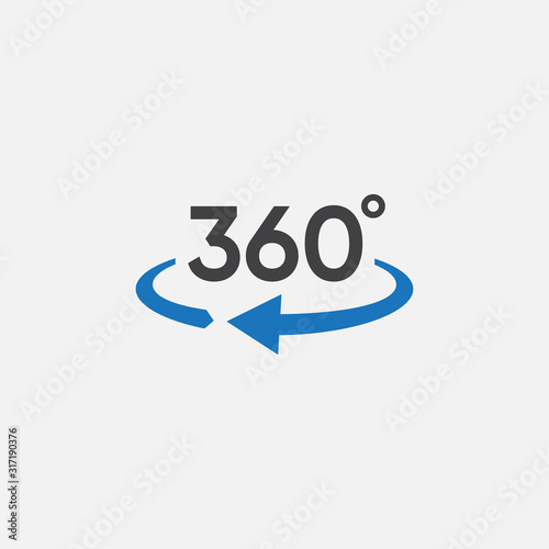 360 view icon graphic design template vector, 360 degrees angle icon in trendy flat style, Icon vector of 360-degree app for 360-area view
