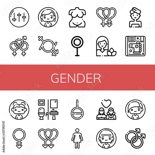 gender simple icons set