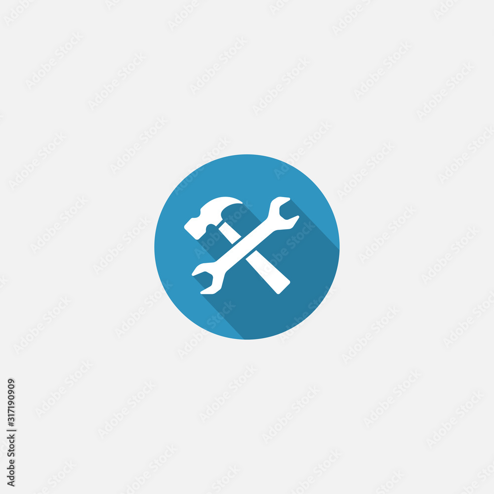 Service Tools vector icon, Wrench and hammer tool set web icons, Repair service tools flat vector icon Service Tools vector icon, Wrench and hammer tool set web icons, Repair service tools flat vector icon