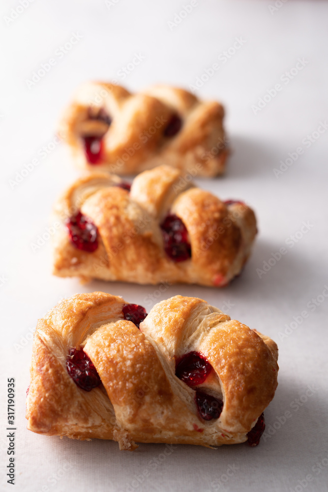 Strawberry strudel pastry baked sweet.