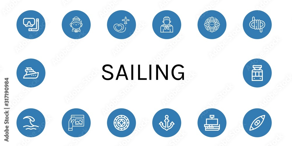 Set of sailing icons Set of sailing icons