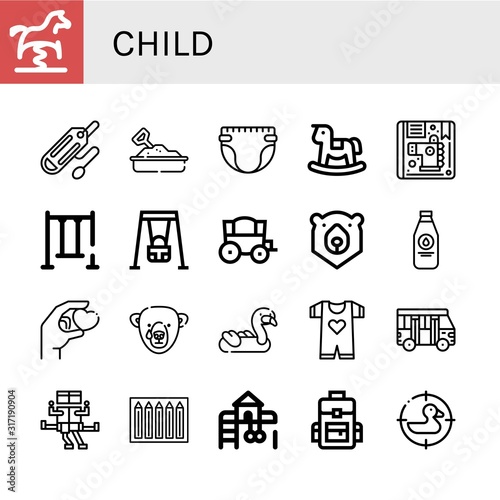 child simple icons set