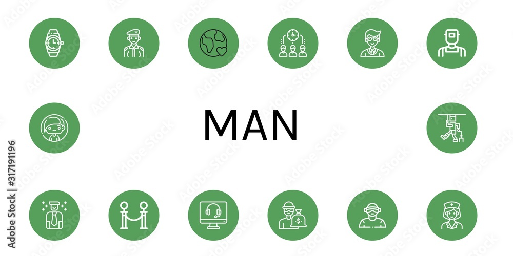man simple icons set man simple icons set