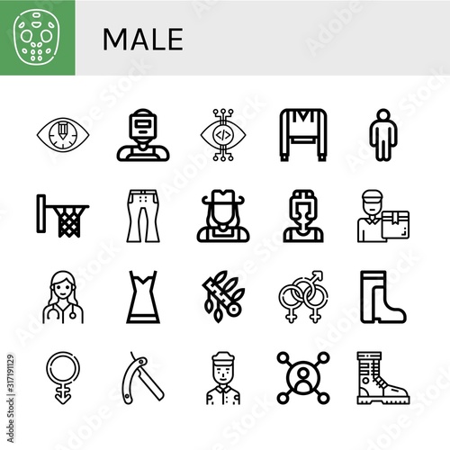 Set of male icons