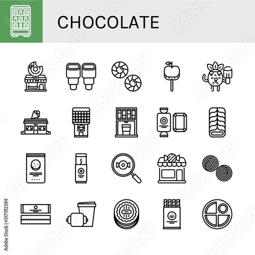 chocolate simple icons set