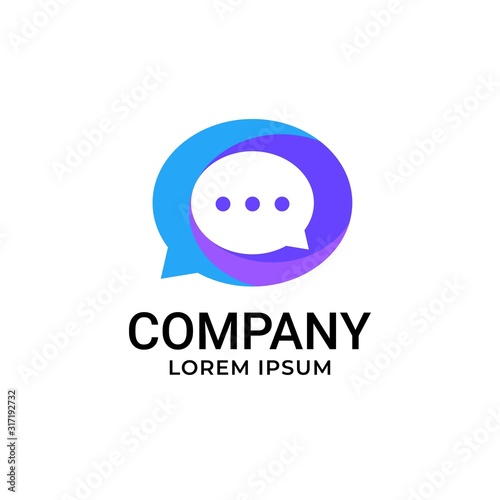 Speech Bubble Modern Concept Logo Design Vector Inspiration