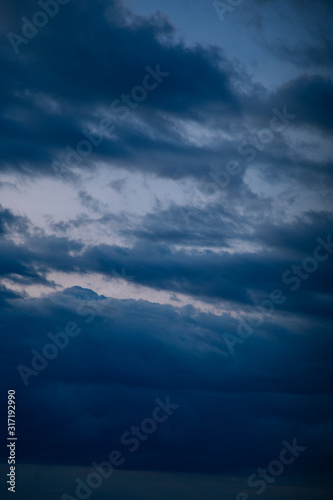 Texture. Evening blue sky. Dusk