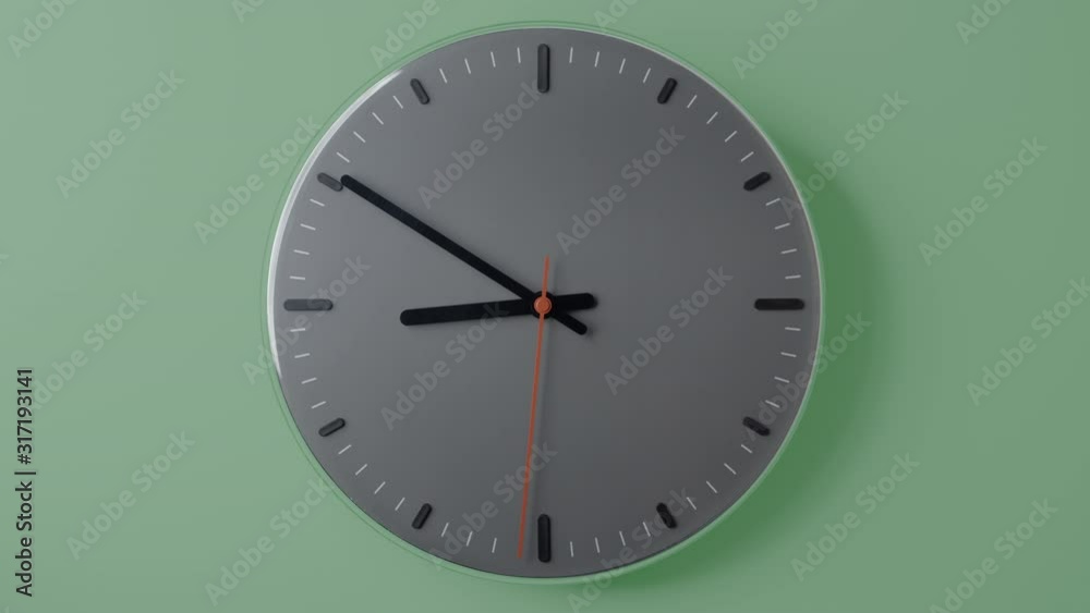 Clock Face Timelaplse full rotate Green background Clock Face Timelaplse full rotate Green background
