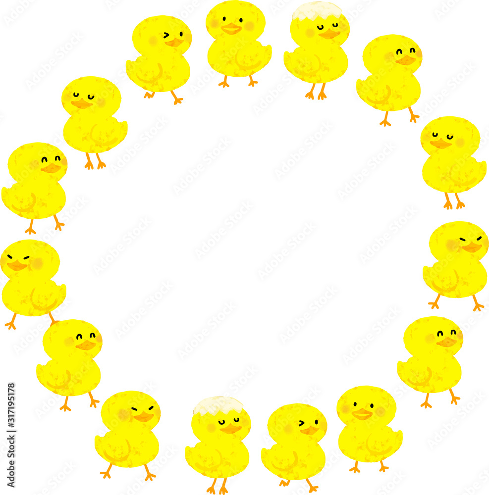 イースターひよこ丸フレーム Stock Vector Adobe Stock
