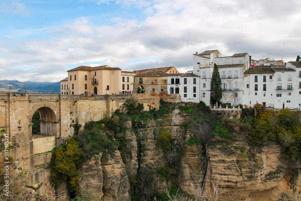 Amazing city on the edge of the Ronda gorge, Andalusia, Spain.
