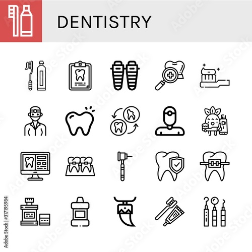 dentistry simple icons set