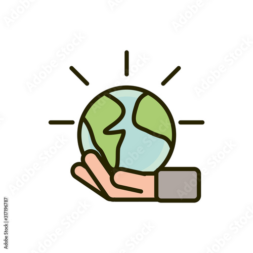 Photos hand holding planet ecology evironment nature drawing