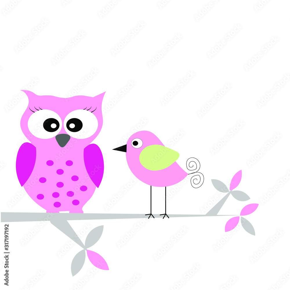 owl illustration nursery